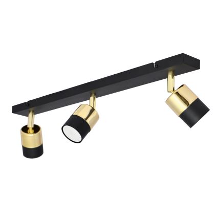 LED Bodové svítidlo TUBSSON 3xGU10/4,8W/230V černá/zlatá