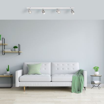 LED Bodové svítidlo TUBSSON 4xGU10/4,8W/230V bílá/lesklý chrom