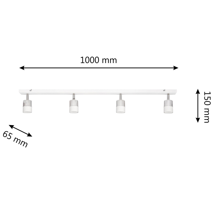 LED Bodové svítidlo TUBSSON 4xGU10/4,8W/230V bílá/lesklý chrom