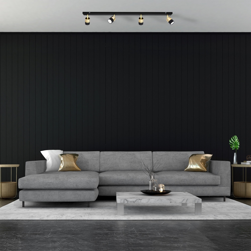 LED Bodové svítidlo TUBSSON 4xGU10/4,8W/230V černá/zlatá