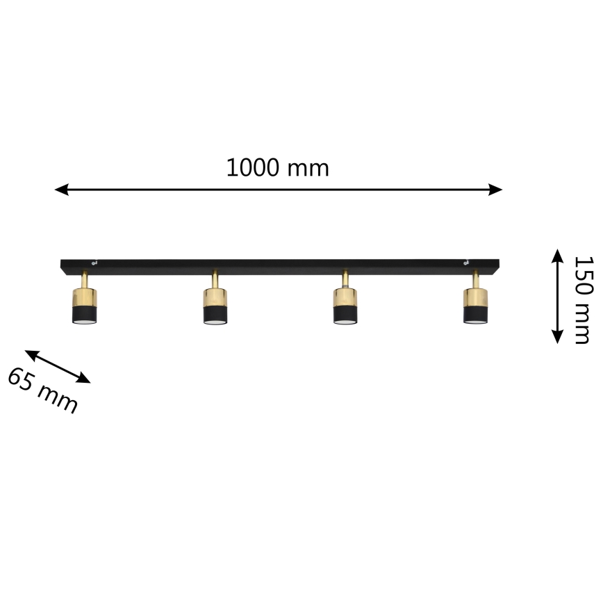 LED Bodové svítidlo TUBSSON 4xGU10/4,8W/230V černá/zlatá