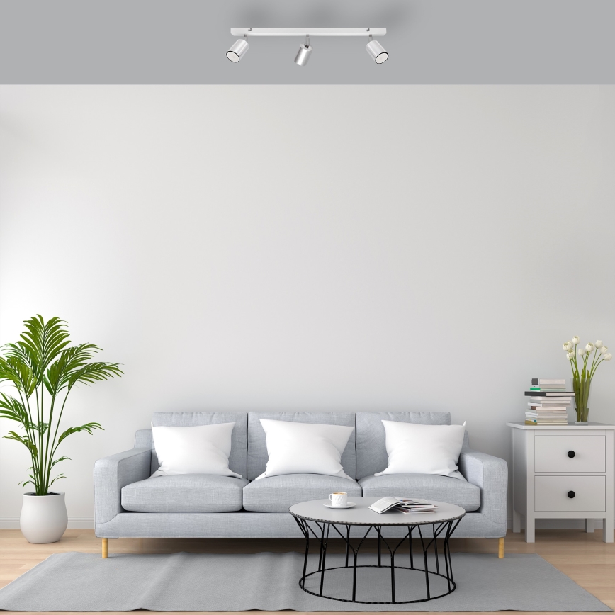 LED Bodové svítidlo TUNE 3xGU10/4,8W/230V matný chrom/bílá