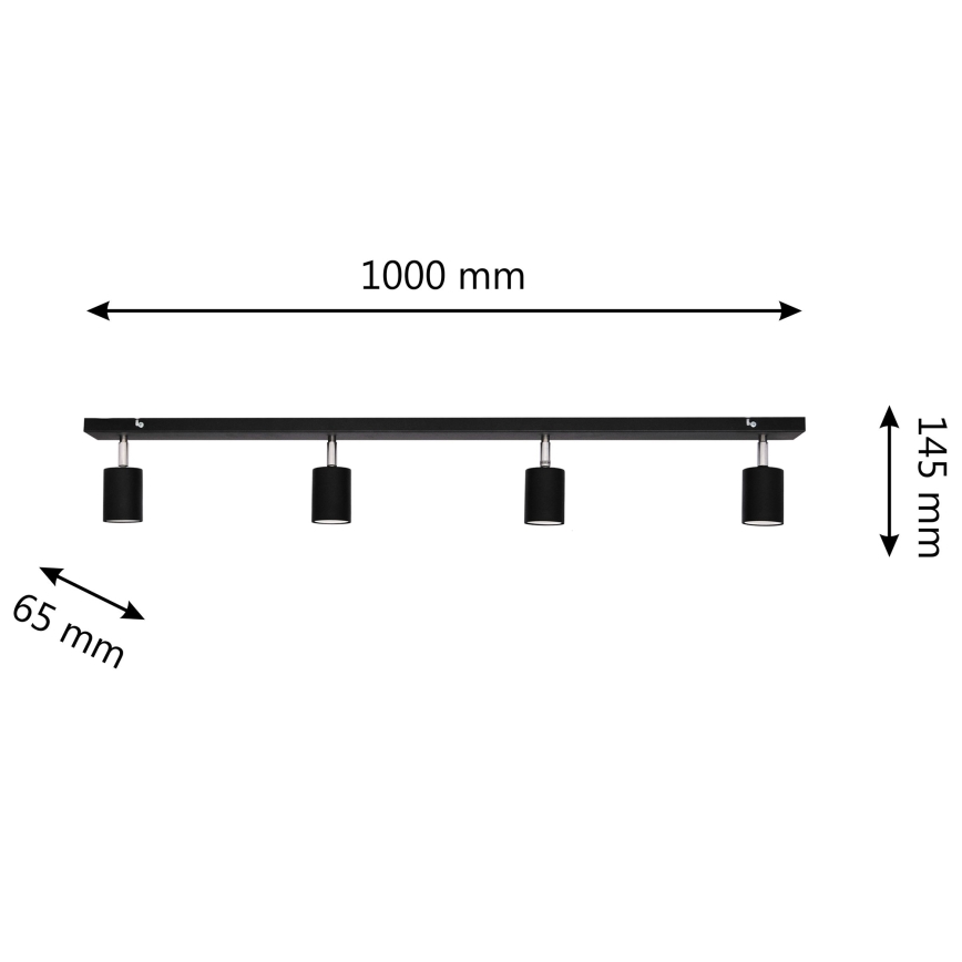 LED Bodové svítidlo TUNE 4xGU10/4,8W/230V černá