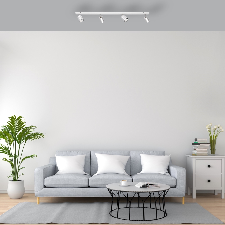 LED Bodové svítidlo TUNE 4xGU10/4,8W/230V matný chrom/bílá