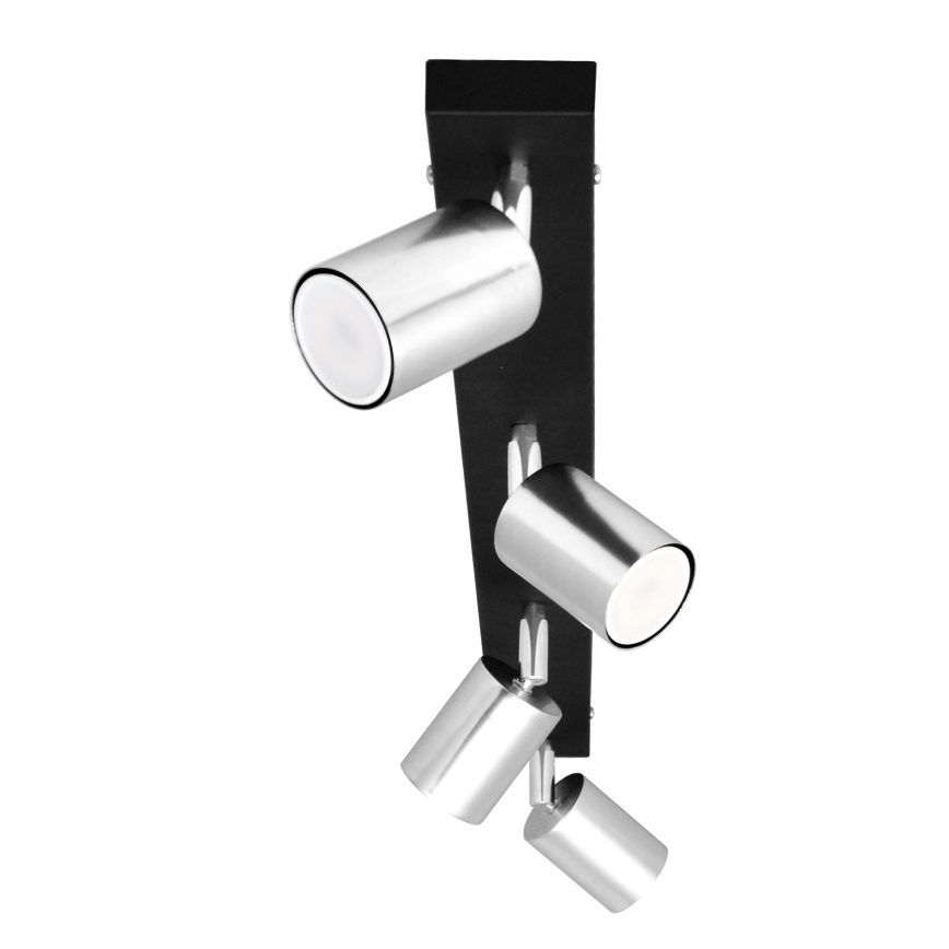 LED Bodové svítidlo TUNE 4xGU10/4,8W/230V matný chrom/černá
