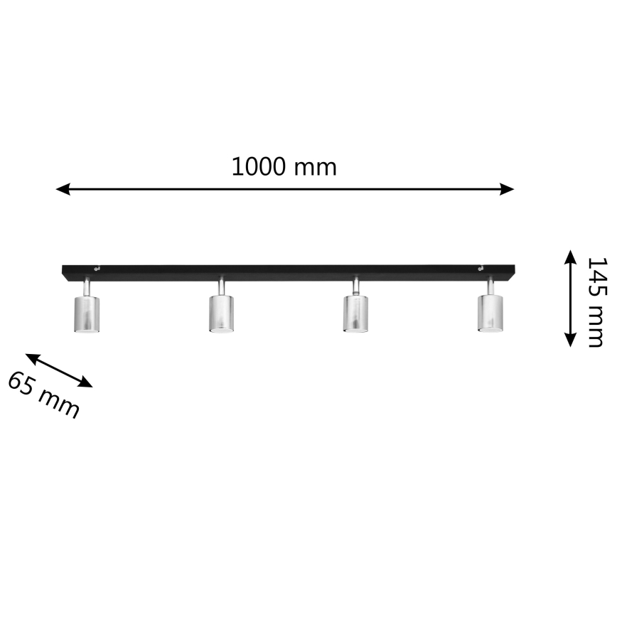 LED Bodové svítidlo TUNE 4xGU10/4,8W/230V matný chrom/černá