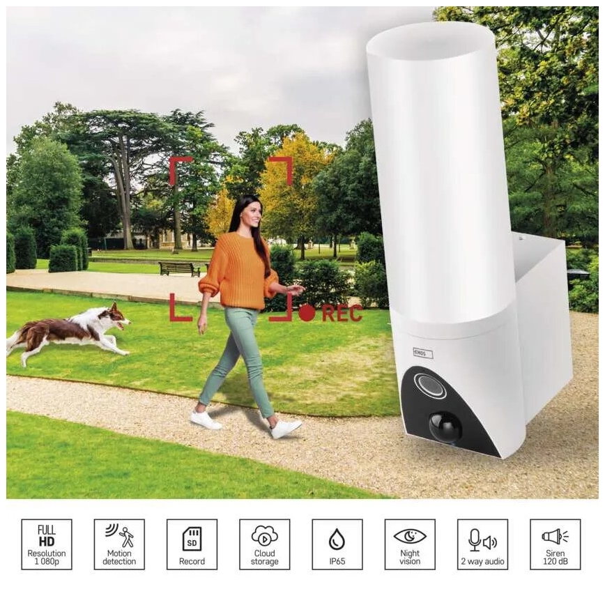 LED Chytrá venkovní kamera se světlem GoSmart LED/12W/230V IP65 Wi-Fi Tuya bílá