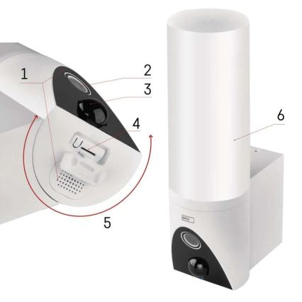 LED Chytrá venkovní kamera se světlem GoSmart LED/12W/230V IP65 Wi-Fi Tuya bílá