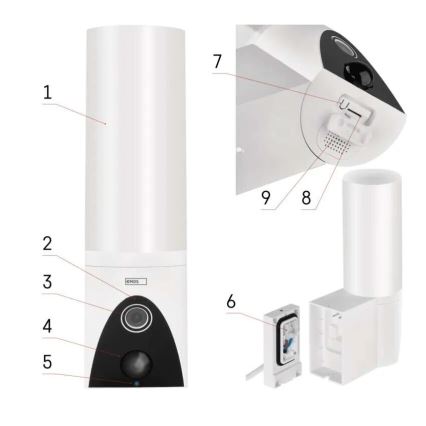 LED Chytrá venkovní kamera se světlem GoSmart LED/12W/230V IP65 Wi-Fi Tuya bílá