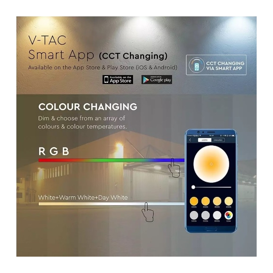 LED Chytrý stmívatelný RGB reflektor LED/20W/230V IP65 černá