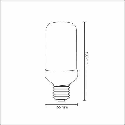 LED Dekorační žárovka FLAME T60 E27/3W/230V 1400K