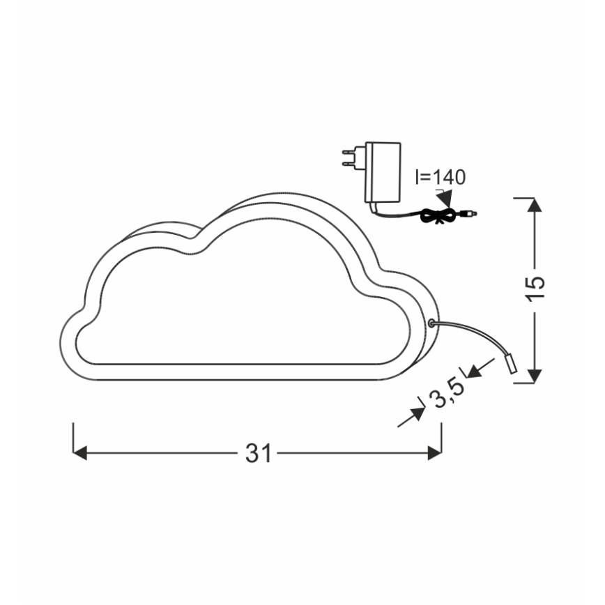 LED Dětská stolní lampa CLOUD LED/11W/230V růžová