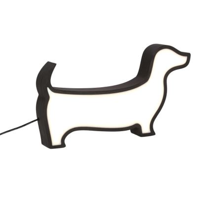LED Dětská stolní lampa DOG LED/12W/230V černá