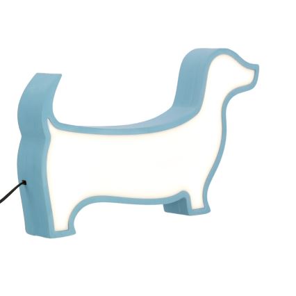 LED Dětská stolní lampa DOG LED/12W/230V modrá