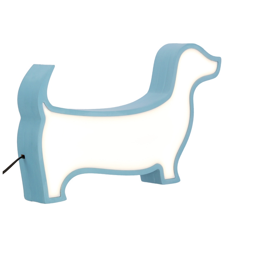 LED Dětská stolní lampa DOG LED/12W/230V modrá