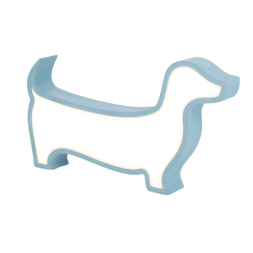 LED Dětská stolní lampa DOG LED/12W/230V modrá