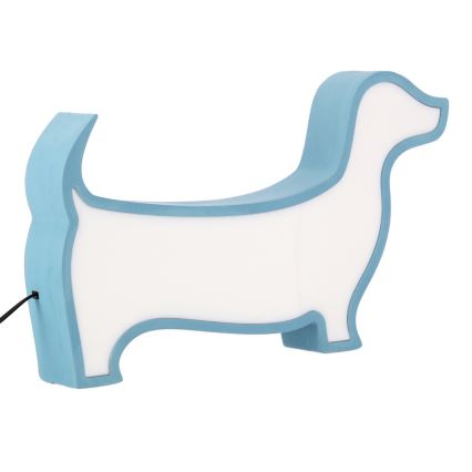 LED Dětská stolní lampa DOG LED/12W/230V modrá