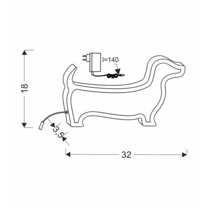 LED Dětská stolní lampa DOG LED/12W/230V modrá