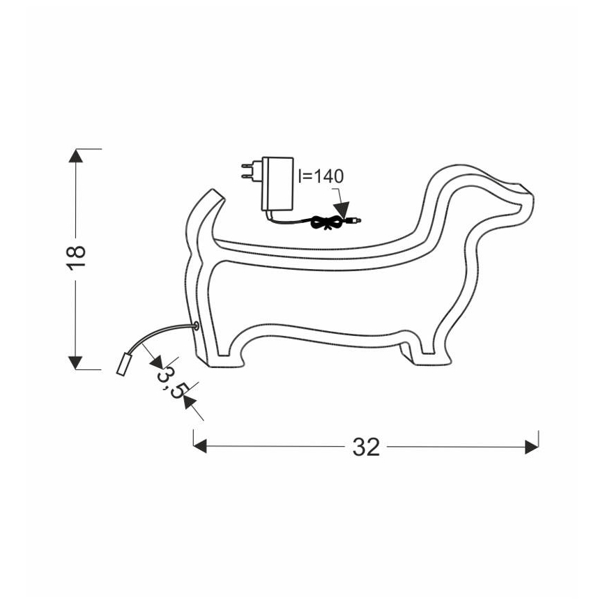 LED Dětská stolní lampa DOG LED/12W/230V modrá
