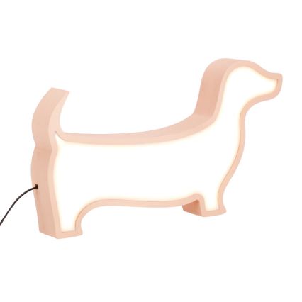 LED Dětská stolní lampa DOG LED/12W/230V růžová