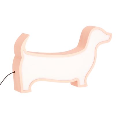 LED Dětská stolní lampa DOG LED/12W/230V růžová