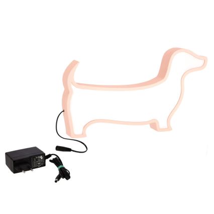 LED Dětská stolní lampa DOG LED/12W/230V růžová