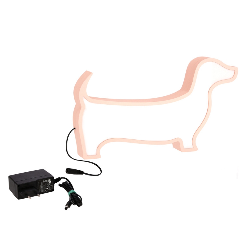 LED Dětská stolní lampa DOG LED/12W/230V růžová
