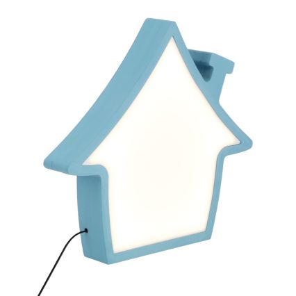 LED Dětská stolní lampa HOUSE LED/10W/230V modrá