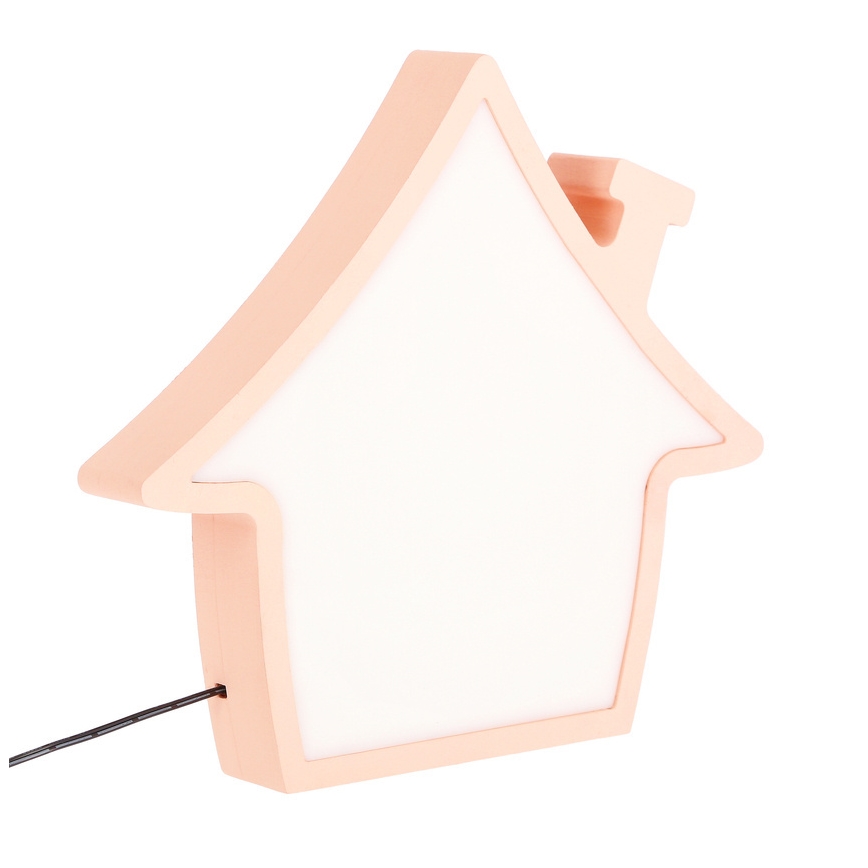 LED Dětská stolní lampa HOUSE LED/10W/230V růžová