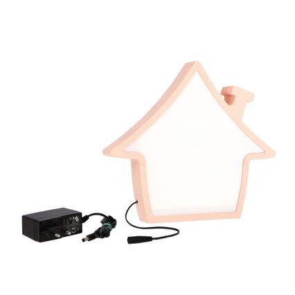 LED Dětská stolní lampa HOUSE LED/10W/230V růžová