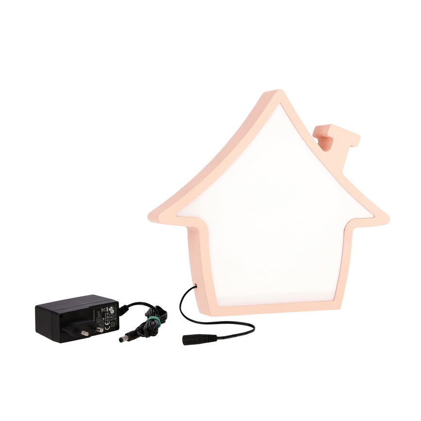 LED Dětská stolní lampa HOUSE LED/10W/230V růžová