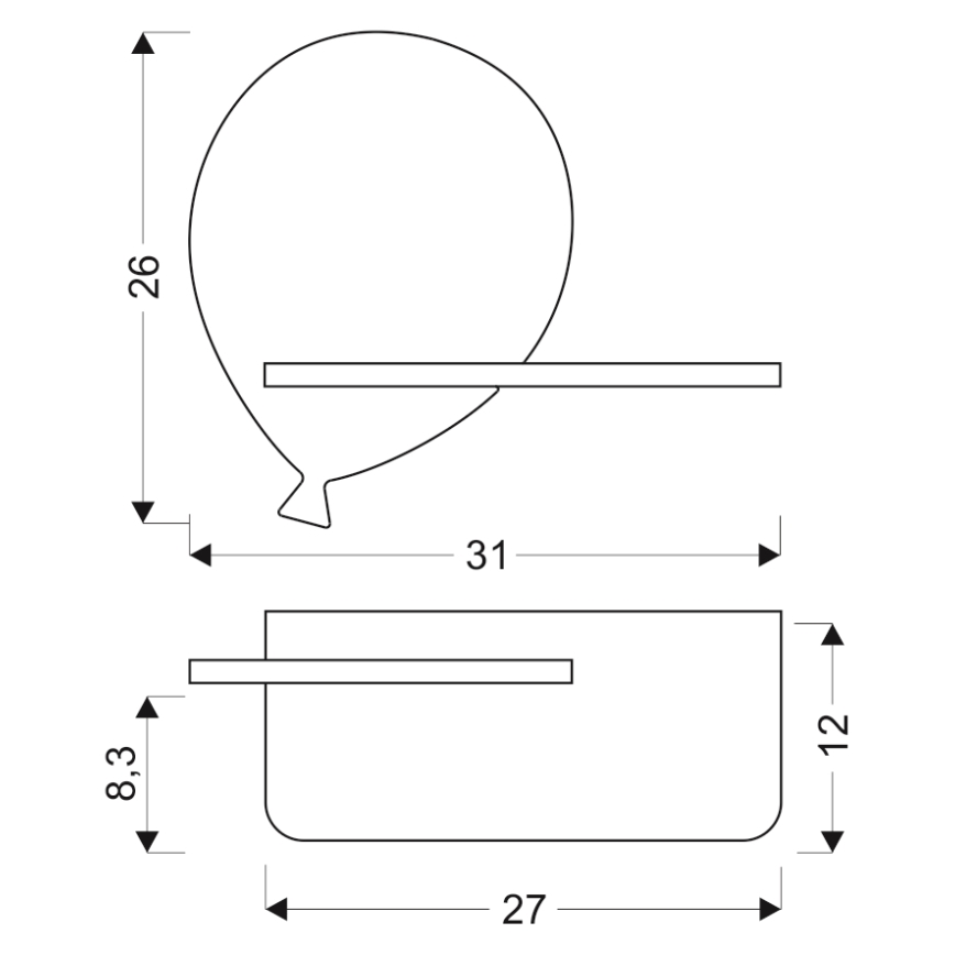 LED Dětské nástěnné svítidlo s poličkou BALLOON LED/4W/230V žlutá/dřevo, 