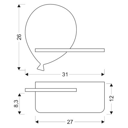 LED Dětské nástěnné svítidlo s poličkou BALLOON LED/4W/230V žlutá/dřevo, FSC certifikováno