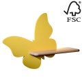 LED Dětské nástěnné svítidlo s poličkou BUTTERFLY LED/5W/230V žlutá/dřevo, 