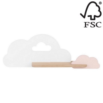 LED Dětské nástěnné svítidlo s poličkou CLOUD LED/5W/230V bílá/růžová, FSC certifikováno