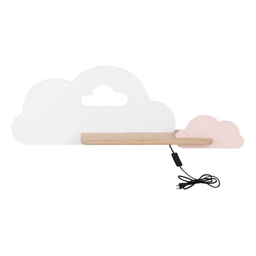LED Dětské nástěnné svítidlo s poličkou CLOUD LED/5W/230V bílá/růžová, 
