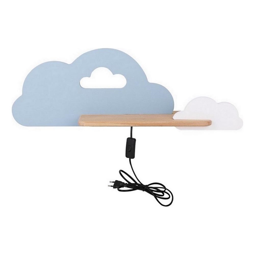 LED Dětské nástěnné svítidlo s poličkou CLOUD LED/5W/230V modrá/bílá, 
