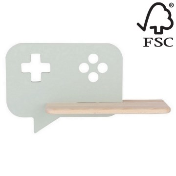 LED Dětské nástěnné svítidlo s poličkou CONSOLE LED/5W/230V zelená, FSC certifikováno