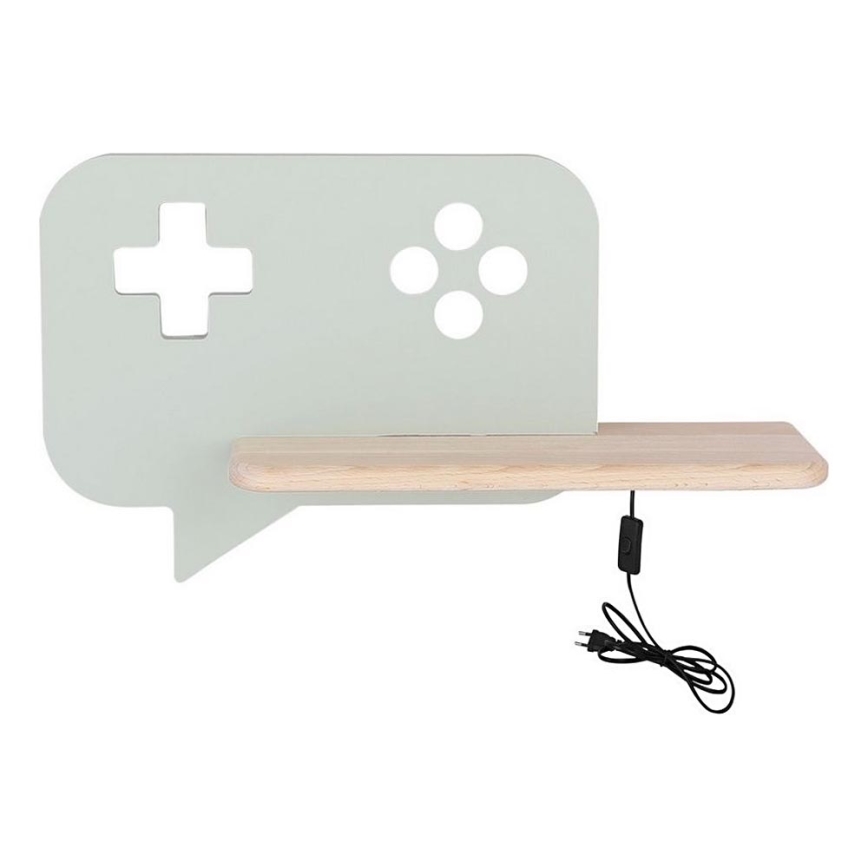 LED Dětské nástěnné svítidlo s poličkou CONSOLE LED/5W/230V zelená, 