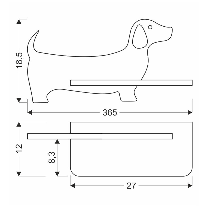 LED Dětské nástěnné svítidlo s poličkou DOG LED/5W/230V modrá/dřevo, FSC certifikováno