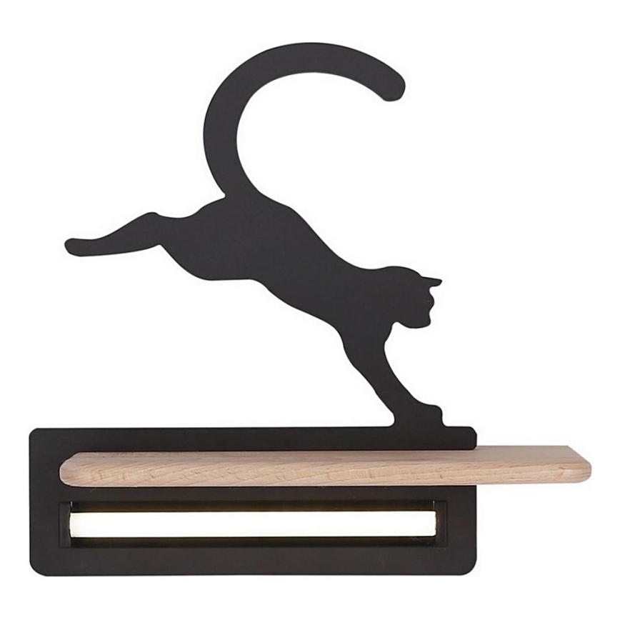 LED Dětské nástěnné svítidlo s poličkou JUMPING CAT LED/5W/230V, 