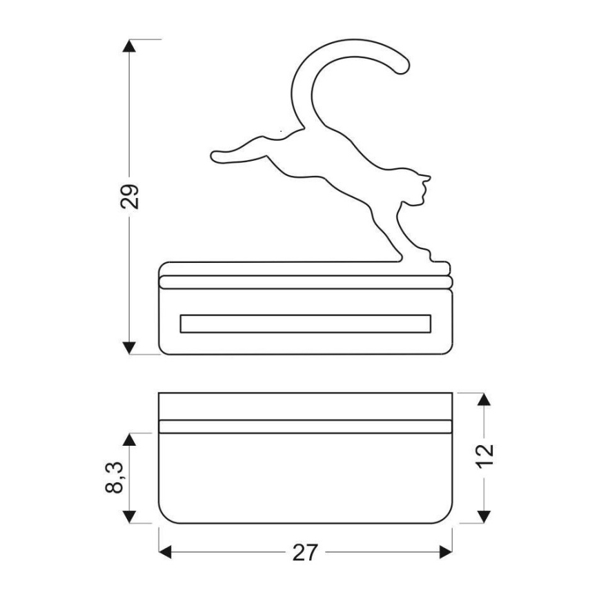 LED Dětské nástěnné svítidlo s poličkou JUMPING CAT LED/5W/230V, FSC certifikováno