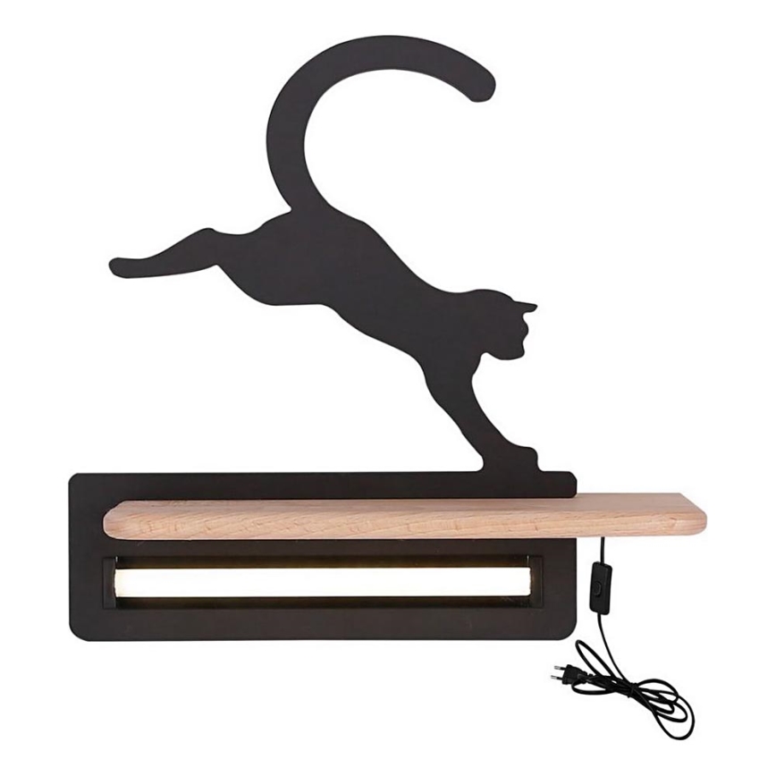 LED Dětské nástěnné svítidlo s poličkou JUMPING CAT LED/5W/230V, 