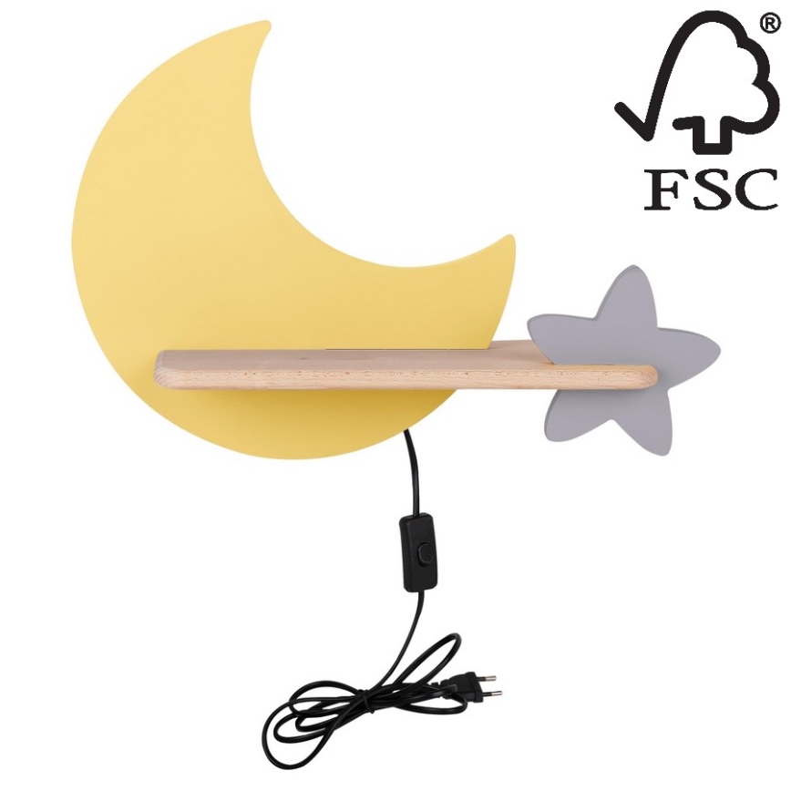 LED Dětské nástěnné svítidlo s poličkou MOON LED/5W/230V, 