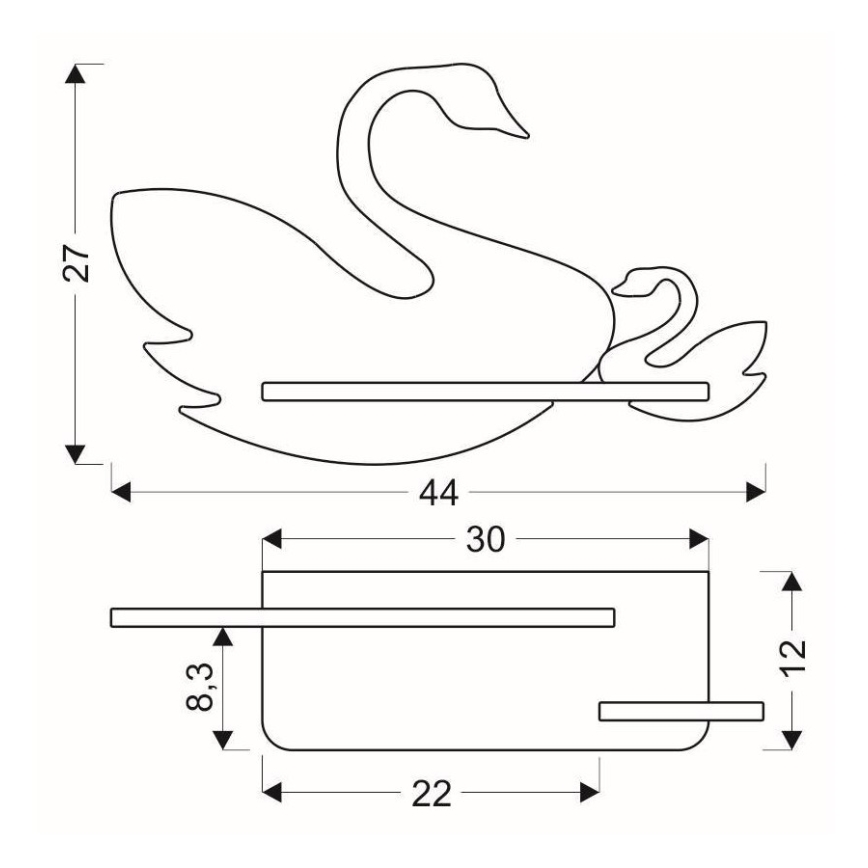 LED Dětské nástěnné svítidlo s poličkou SWAN LED/5W/230V, 