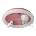 LED Dětské stmívatelné stropní svítidlo s ventilátorem LED/48W/230V 3000/4000/6000K pr. 50 cm růžová + dálkové ovládání