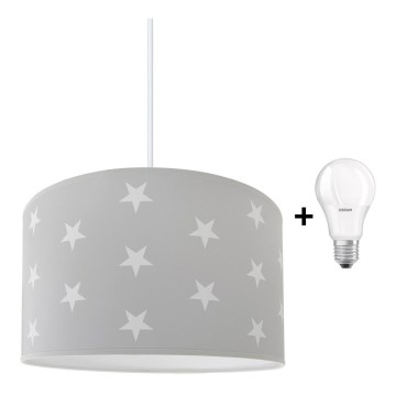 LED Dětský lustr STARS GREY 1xE27/9W/230V LED Dětský lustr STARS GREY 1xE27/9W/230V