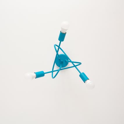 LED Dětský přisazený lustr OXFORD 3xE27/15W/230V modrá