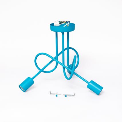 LED Dětský přisazený lustr OXFORD 3xE27/15W/230V modrá