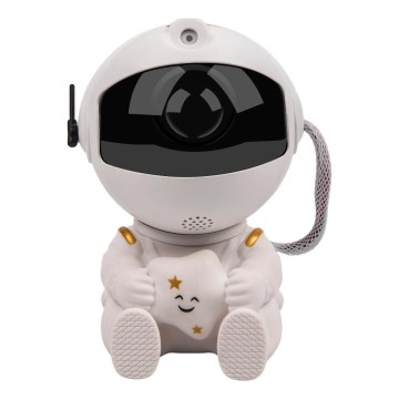 LED Dětský projektor 230V astronaut 12,5 cm + dálkové ovládání